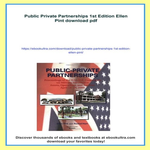 Public Private Partnerships 1st Edition Ellen Pint | PDF