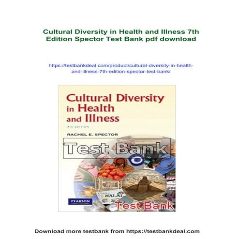Cultural Diversity in Health and Illness 7th Edition Spector Test Bank ...