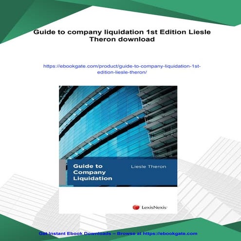 Guide to company liquidation 1st Edition Liesle Theron | PDF
