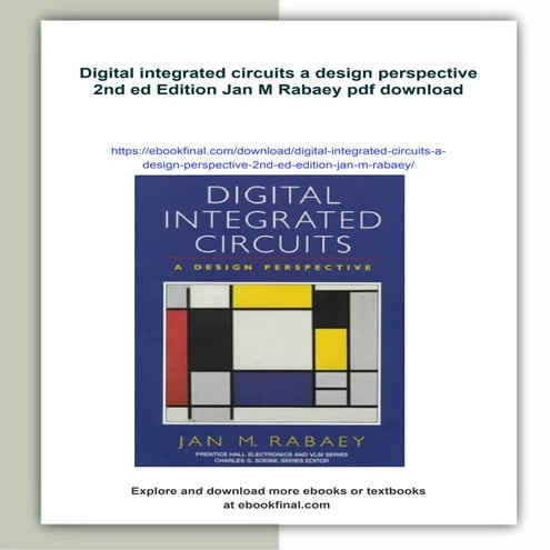 Digital integrated circuits a design perspective 2nd ed Edition Jan M Rabaey