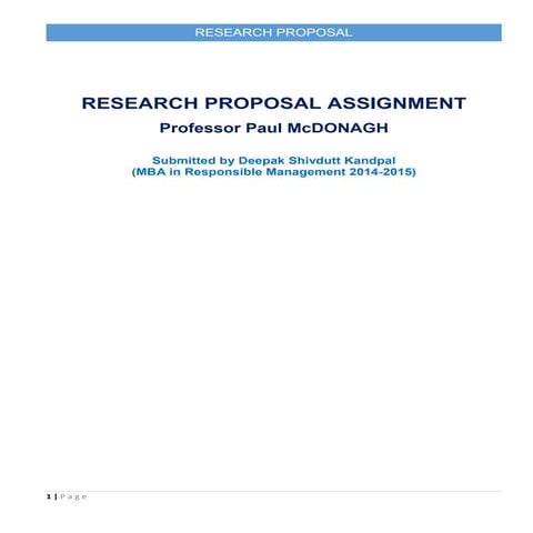 Research Proposal Assignment-DeepakShivduttKANDPAL