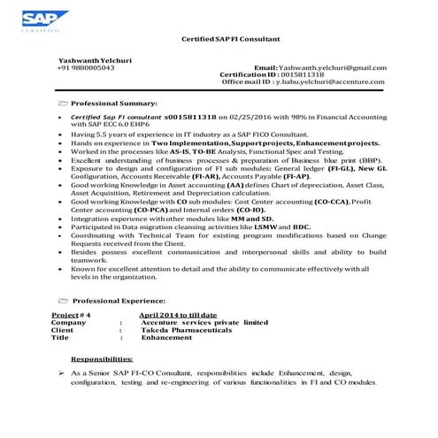 Certified SAP FICO Consultant 