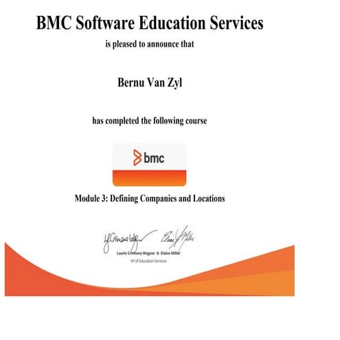 Certificate of Completion - Module 3 (Defining Companies & Locations) | PDF
