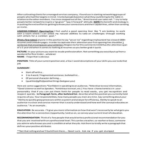 Linkedin Format | DOCX