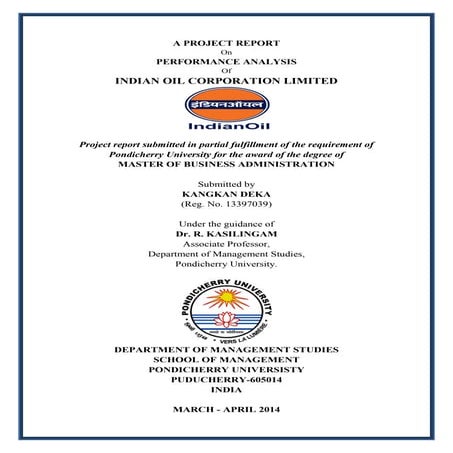 IOCL PERFORMANCE ANALYSIS