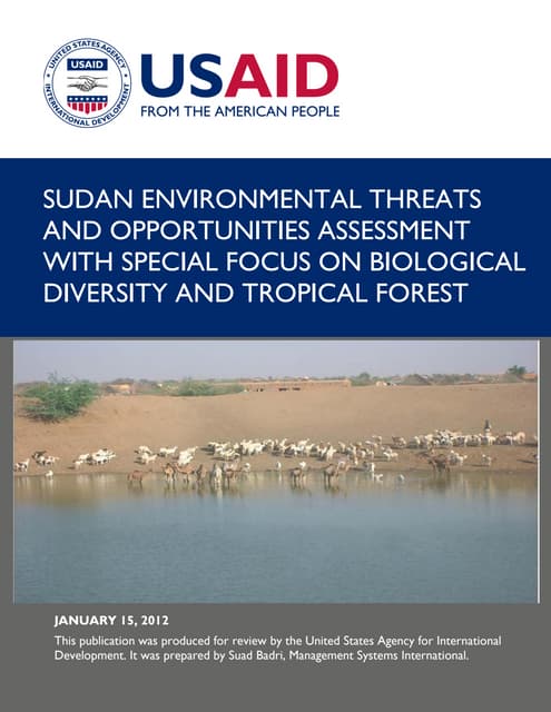 SUDAN ENVIRONMENTAL THREATS AND OPPORTUNITIES