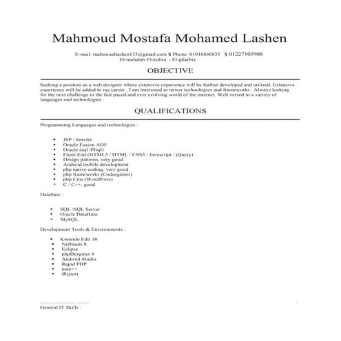 Mahmoud Mostafa Mohamed Lashen