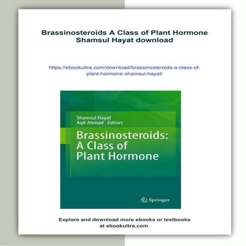 Brassinosteroids A Class of Plant Hormone Shamsul Hayat
