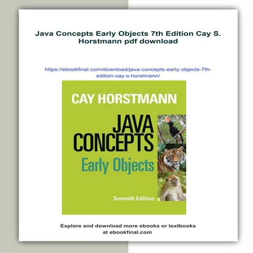 Java Concepts Early Objects 7th Edition Cay S. Horstmann | PDF