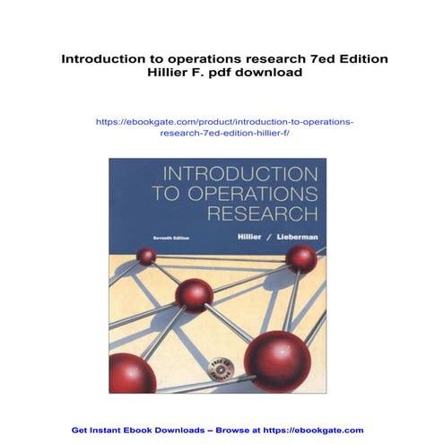 INTRODUCTION TO OPERATIONS RESEARCH PDF HILLIER visual data 8