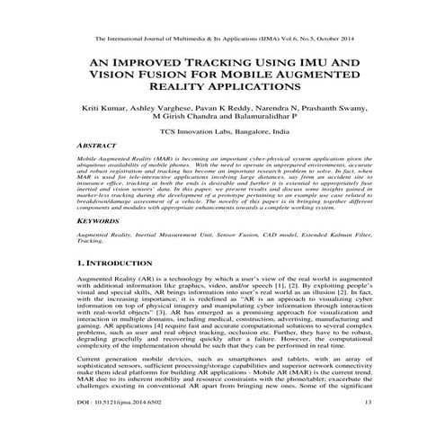 An Improved Tracking Using IMU and Vision Fusion for Mobile Augmented Reality...