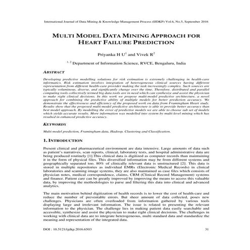 MULTI MODEL DATA MINING APPROACH FOR HEART FAILURE PREDICTION