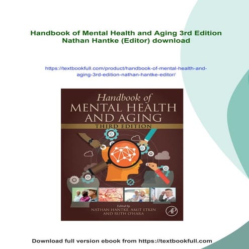 Handbook of Mental Health and Aging 3rd Edition Nathan Hantke (Editor ...