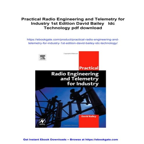 Practical Radio Engineering and Telemetry for Industry 1st Edition David Bail...