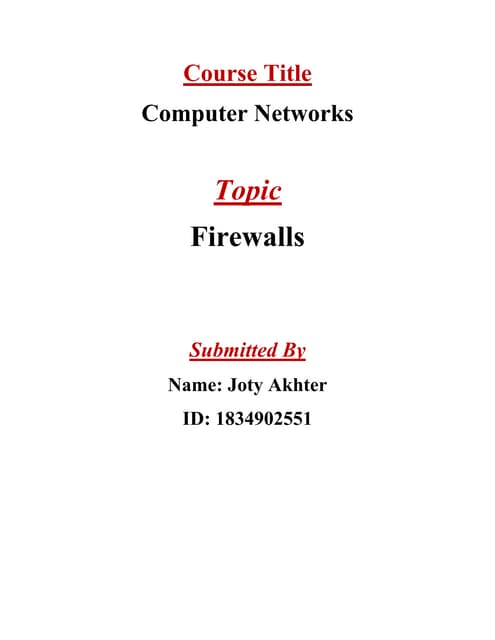 Firewalls