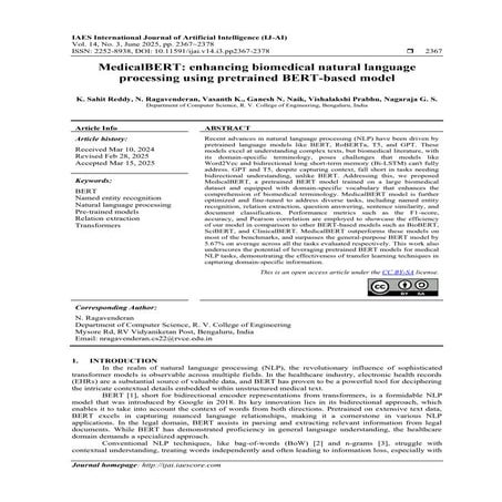 MedicalBERT: enhancing biomedical natural language processing using pretraine...
