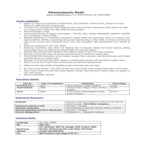 Dhananjayulu Neeli_CV