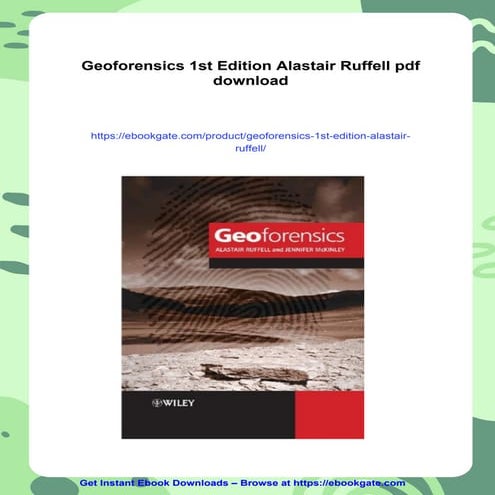 Geoforensics 1st Edition Alastair Ruffell