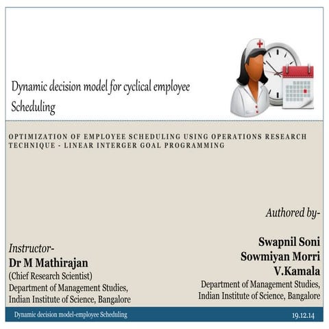 Dynamic decision model for cyclical employee Scheduling