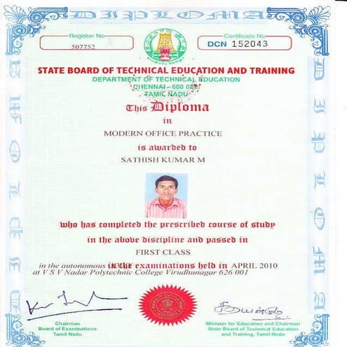 DIPLOMA CERTIFICATE | PDF