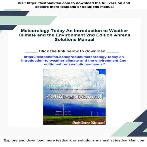 Meteorology Today An Introduction to Weather Climate and the Environment 2nd ...