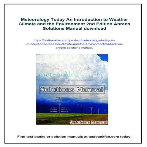 Meteorology Today An Introduction to Weather Climate and the Environment 2nd ...