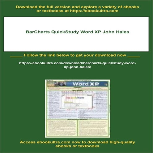 Download full ebook of BarCharts QuickStudy Word XP John Hales instant downlo...