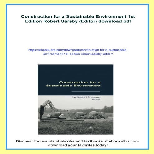 Construction for a Sustainable Environment 1st Edition Robert Sarsby ...