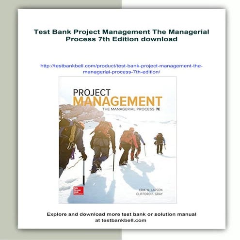 Test Bank Project Management The Managerial Process 7th Edition