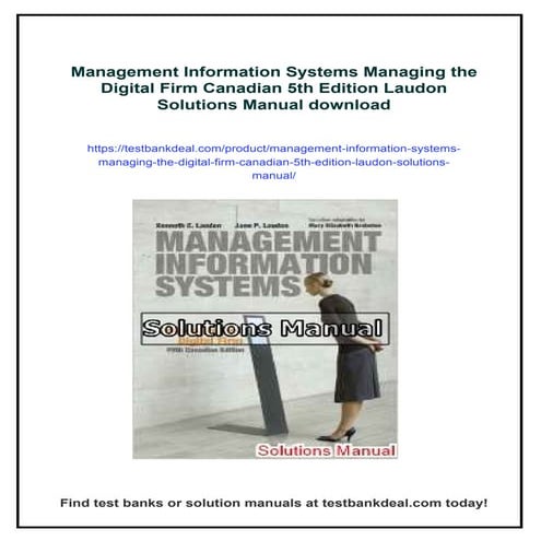 Management Information Systems Managing the Digital Firm Canadian 5th Edition...