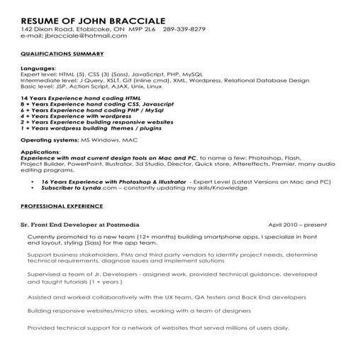 JohnBraccialeResume2015
