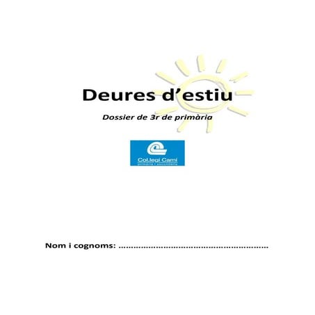 Deures d'estiu tercer primaria