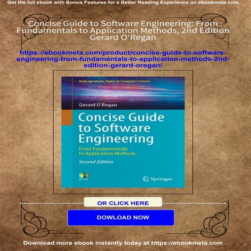 Immediate download Concise Guide to Software Engineering: From Fundamentals t...