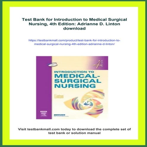 Test Bank for Introduction to Medical Surgical Nursing, 4th Edition ...