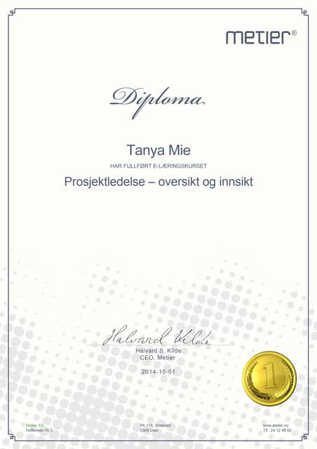 Diploma prosjektledelse 