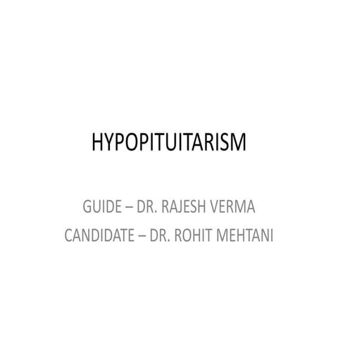 Hypopituitarism