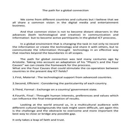 GLOBAL CONNECTION TEXT