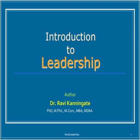 Leadership - Module I & II
