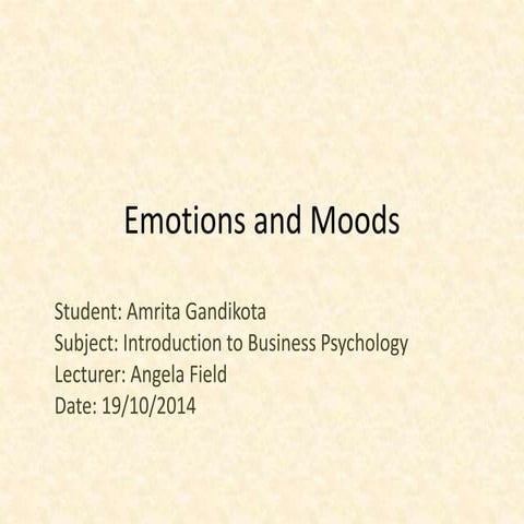 Emotions and Moods