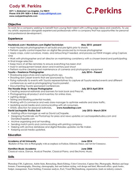 Cody Perkins Resume Pdf Cody Perkins Resume Pdf