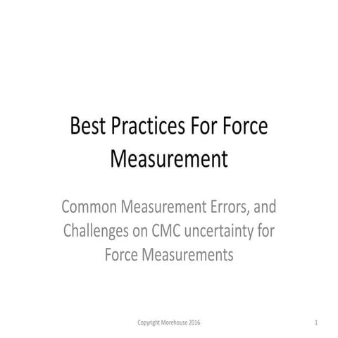 Presentation on  force measurement for accreditation bodies