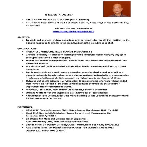 Eduardo P ABELLAR RESUME NEW