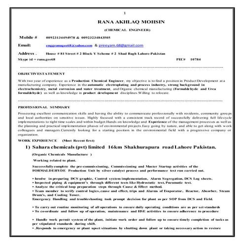 Ali Raza's CV | DOCX