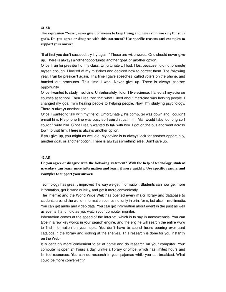 toefl essay examples