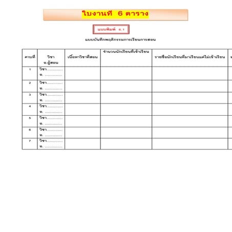 ใบงานที 6  แบบพิมพ์ 6.1