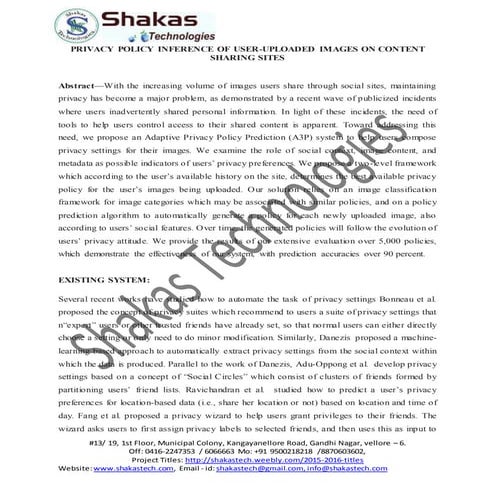 PRIVACY POLICY INFERENCE OF USER-UPLOADED IMAGES ON CONTENT SHARING SITES