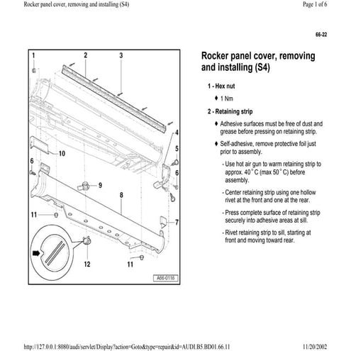 AUDI A4 B5 1.8L 1996 BADY 66 22 rocker panel | PDF