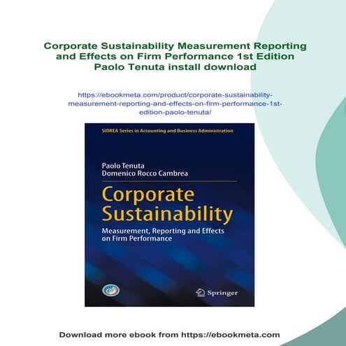 Corporate Sustainability Measurement Reporting and Effects on Firm ...