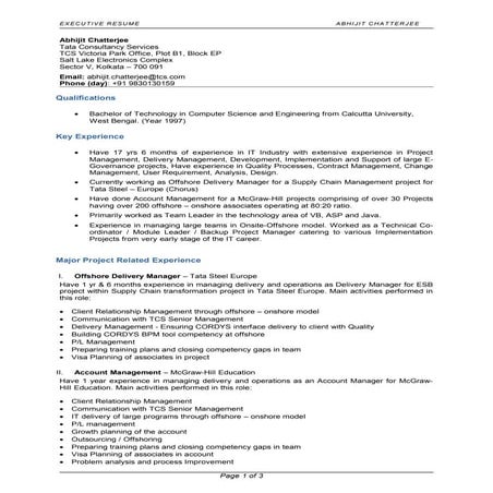 110852 - Executive Resume of Abhijit Chatterjee