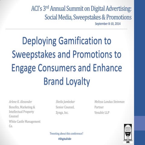 Deploying Gamification to Sweetstakes and Promotions to Engage Consumers and Enhance Brand Loyalty